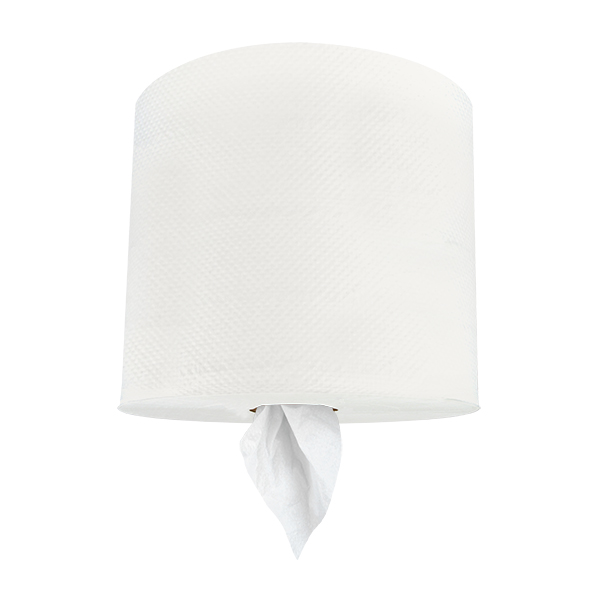 183260 Center-Pull Roll Towel, 2-Ply, Color: White, 7.875"X10" Sheets, Made with 100% Recycled Fibers: 80% Post-Consumer & 20% Pre-Consumer, Embossed, 600 Sheets/Roll; 6 Rolls/Cs