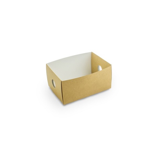 Platter box eighth insert, 2.95"x4.9"x3.15", Compostable, Sustainable paper board with grease resistant coating, Kraft, 50/cs, Special Order / Non-refundable, 4.4lbs