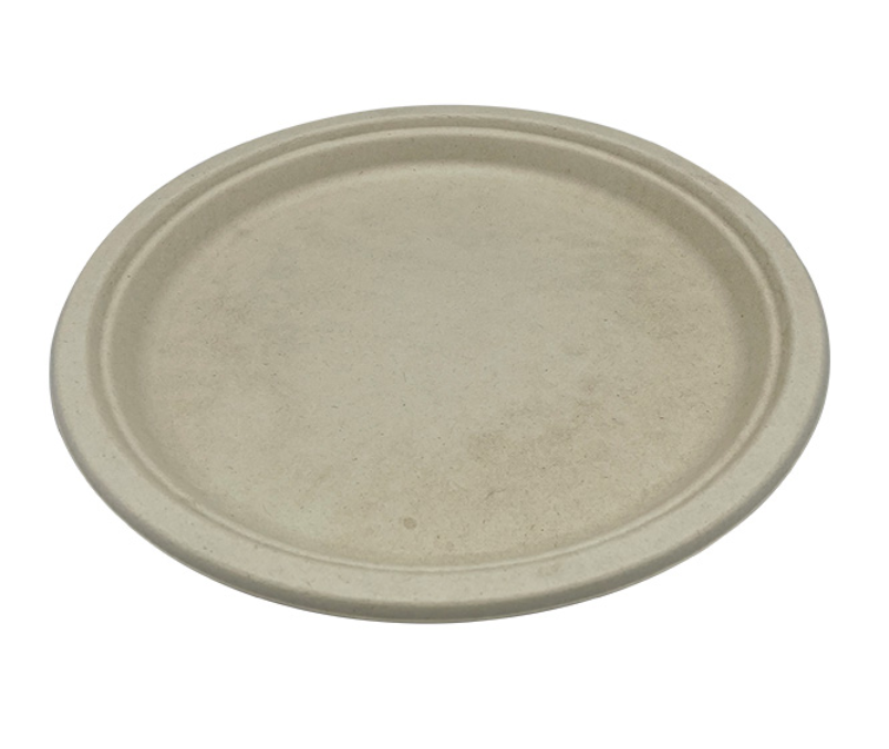 Heavy Weight Plate, Diameter: 10", Round, Material: Sugarcane Fiber, Color: Natural White, Compostable, 500/cs