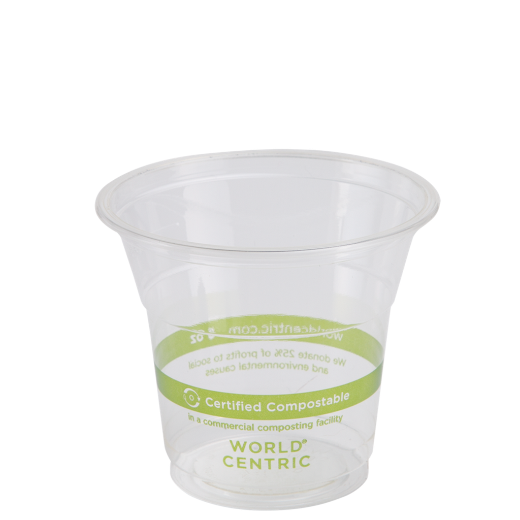 *SPECIAL ORDER ITEM* 5 oz Cold Cup, Color: Clear with green stripe, Material: PLA, Compostable, 2000/cs *ESTIMATED DELIVERY 6-8 WEEKS* (NOT RETURNABLE)