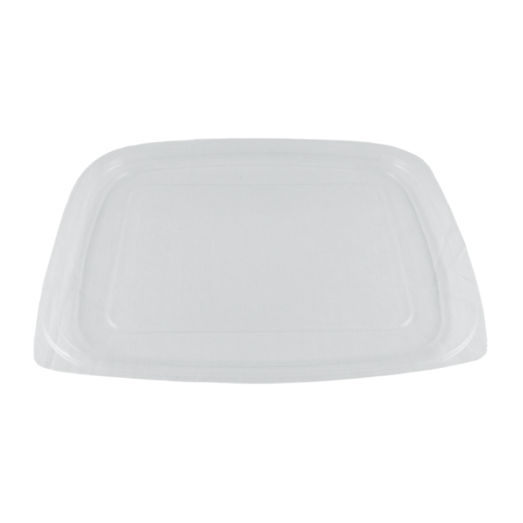 [004257-01] Lid for 24 & 32 oz Rectangular Deli Containers, Color: Clear, Material: PLA, Compostable, 600/cs