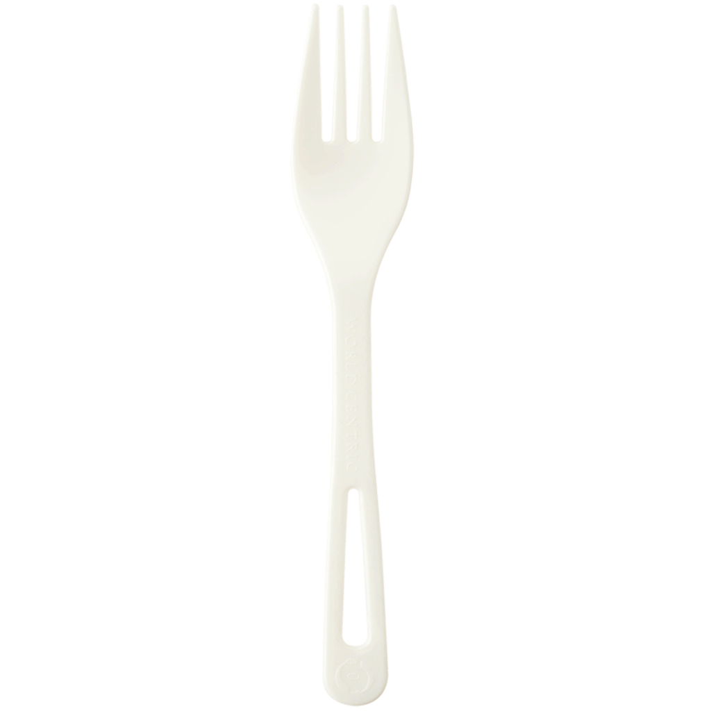 7"  Fork, TPLA, BPI Certified Compostable, Color: White, 1000/cs