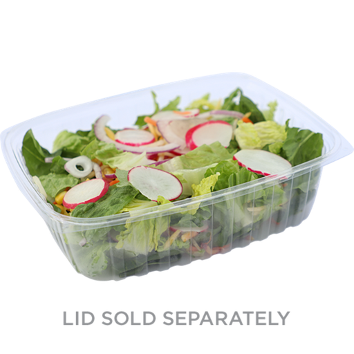 *SPECIAL ORDER ITEM* 48 oz Rectangular Deli Container, Color: Clear, Material: PLA, Compostable, 400/cs - Lid 004264-01 sold separately *LEAD TIME 8 to 12 WEEKS. THIS PRODUCT IS NOT RETURNABLE*