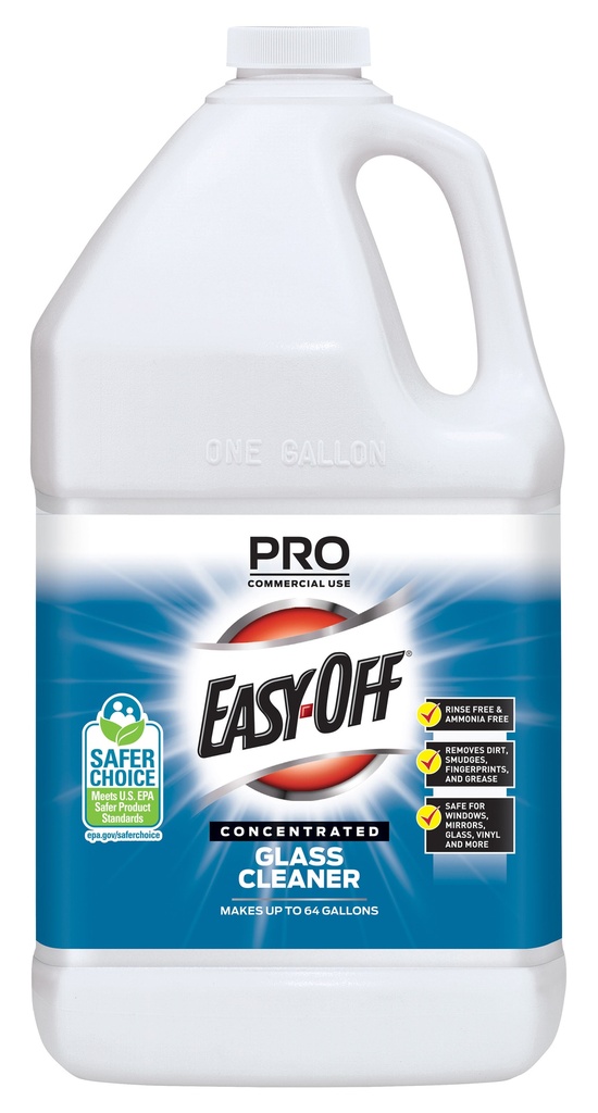 Professional Easy Off Ammonia Free Glass Cleaner, Concentrated, Dilution: 1:64, 1 gallon bottle; 2 bottles per case
