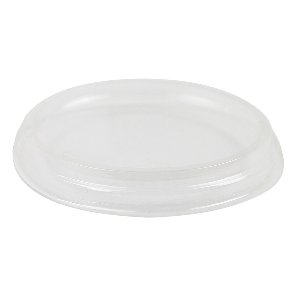 Flat deli container lid, Color: Clear, Material: PLA, Certified Compostable, Fits 8 - 32 oz compostable deli containers, 1000/cs