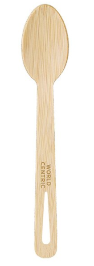 [007013-01] Wooden Spoon, Length: 6.7", Material: Bamboo, Color: Natural, Compostable, 2000/cs