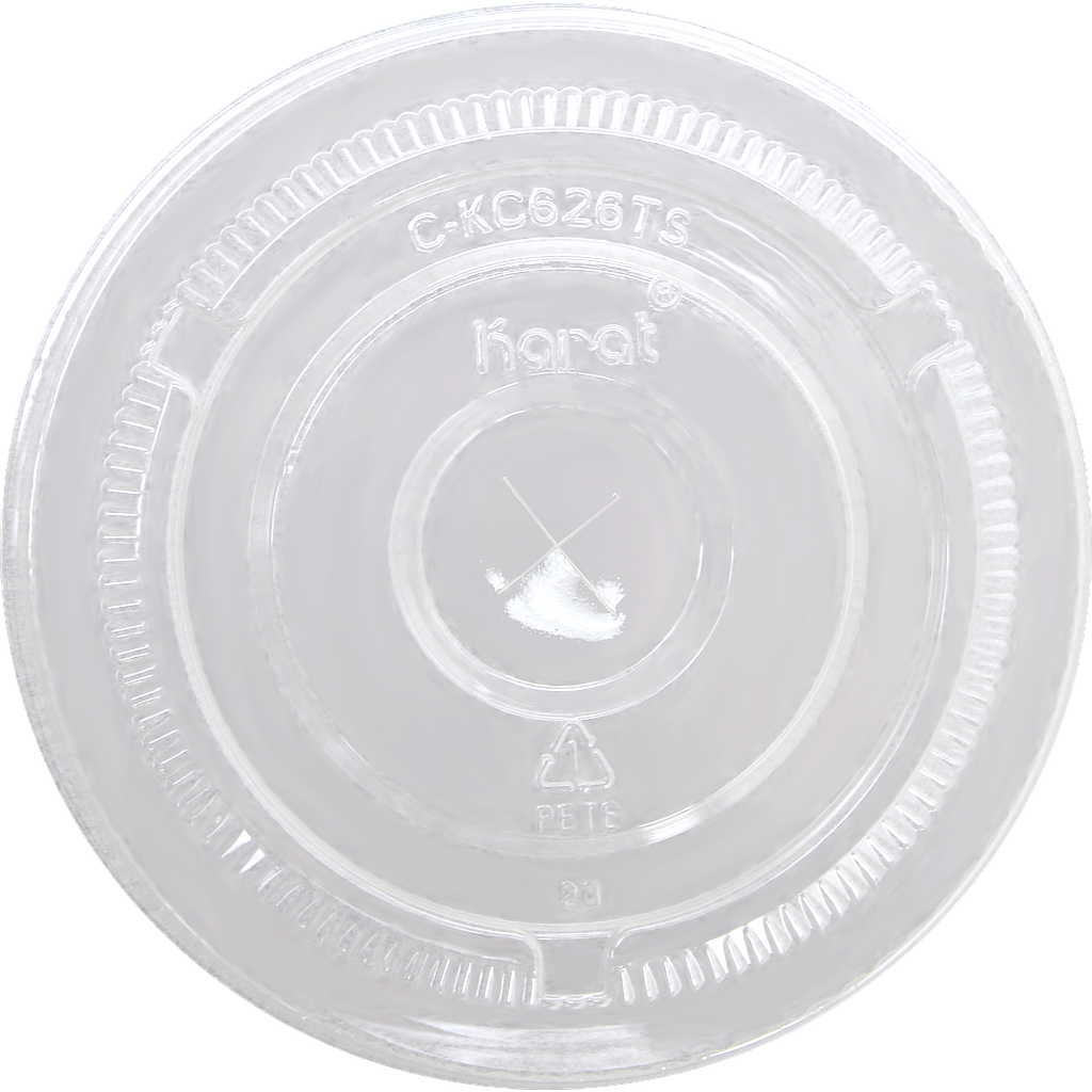 Flat lid with straw slot, Diameter: 95 mm, Fits 100% Recycled Cold Cups, Color: Clear, 2000/cs