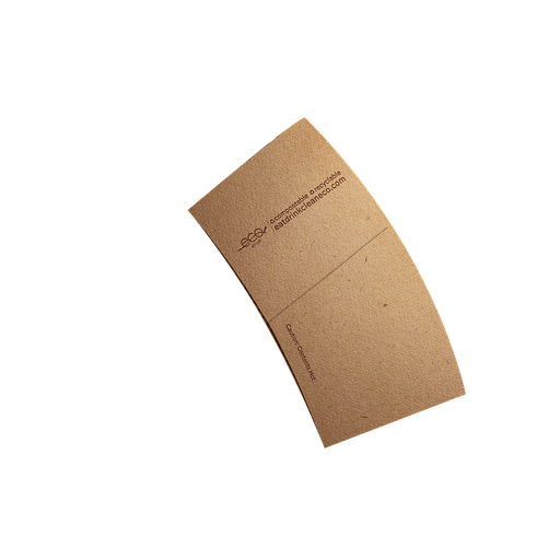 [101101] 10 oz to 20 oz DRINK ECO Compostable & Recyclable Cup Jacket / Sleeve, Color: Natural, 1000/cs