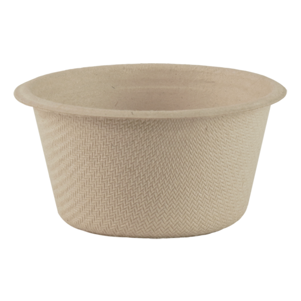 2 oz portion cup, Material: Unbleached plant fiber, Color: Natural, Compostable, 2000/cs