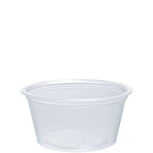 Portion Cup, Capacity: 2 oz, Color: Clear, Material: Polypropylene, 125 Cups/Sleeve; 20 Sleeves/Cs; 2500 Cups/Cs