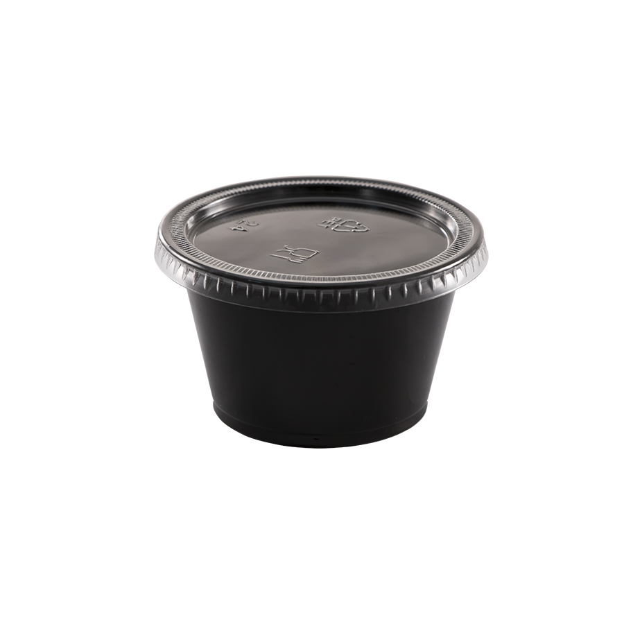 Lid for 1, 1.5 & 2 oz portion cup, clear, flat, Material: plastic, 2500/cs