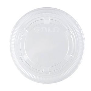 Portion Cup Lid, fits 3.25 oz & 5.5 oz cups, Color: Clear, Material: Polypropylene, 125 Lids/Sleeve; 20 Sleeves/Cs; 2500 Lids/Cs