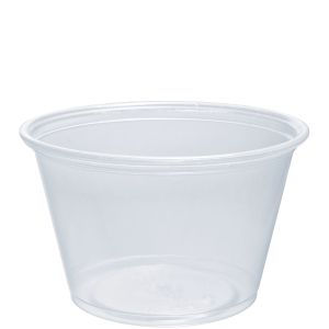Portion Cup, Capacity: 4 oz, Color: Clear, Material: Polypropylene, 125 Cups/Sleeve; 20 Sleeves/Cs; 2500 Cups/Cs