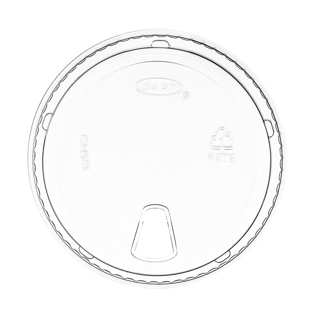 Sip lid for 12 and 16 oz clear cold cup, 4" Diameter, PET, Clear, 1000/cs, 11.87 lb
