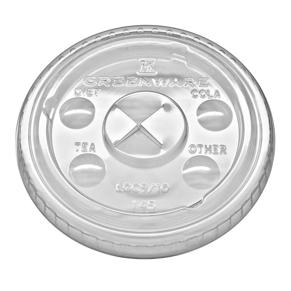 Compostable Straw Slotted Clear Lid, PLA, 2500 Per Case