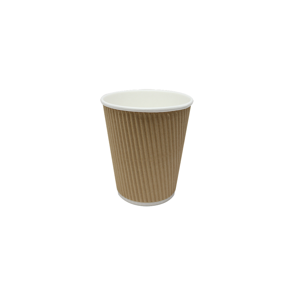 8 oz ripple hot cup, Color: Kraft, 500/cs