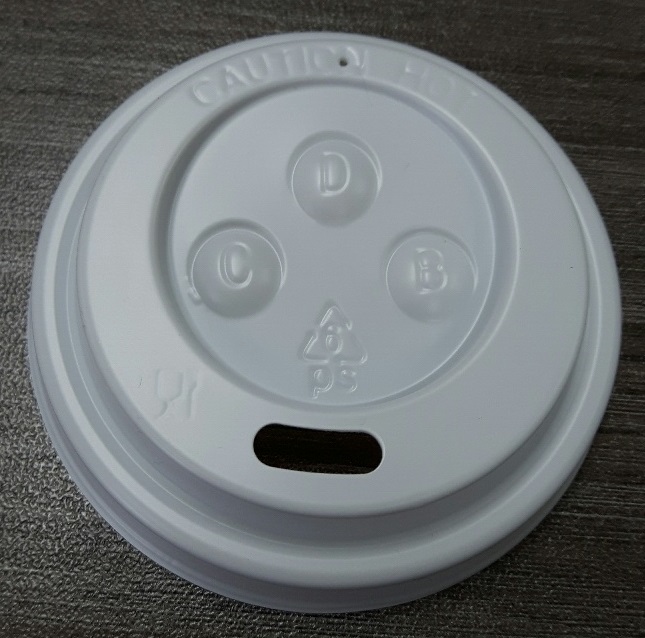 Hot cup dome lid for 4 oz cups, Color: White, Diameter: 62mm, 1000/cs