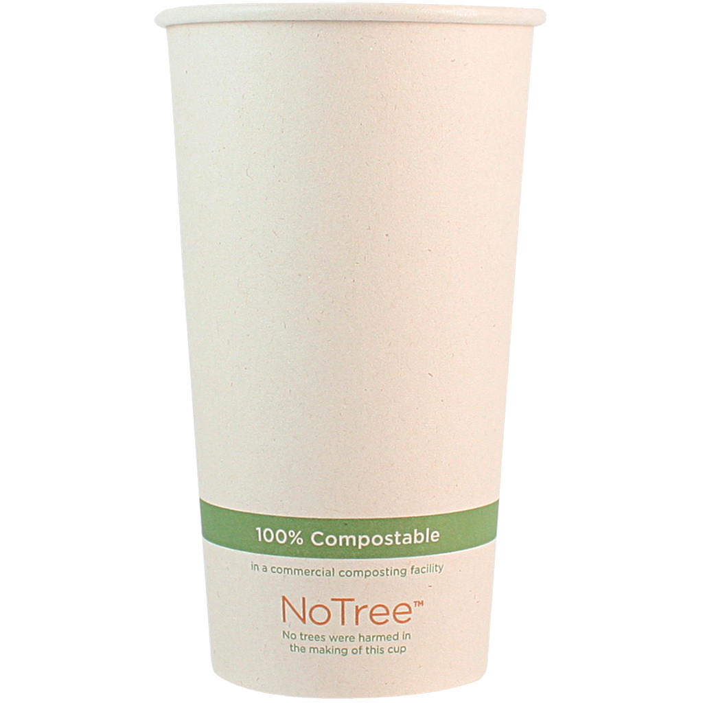 [003052-01] 20 oz NoTree Paper Hot or Cold Cup, Compostable, 1000/cs