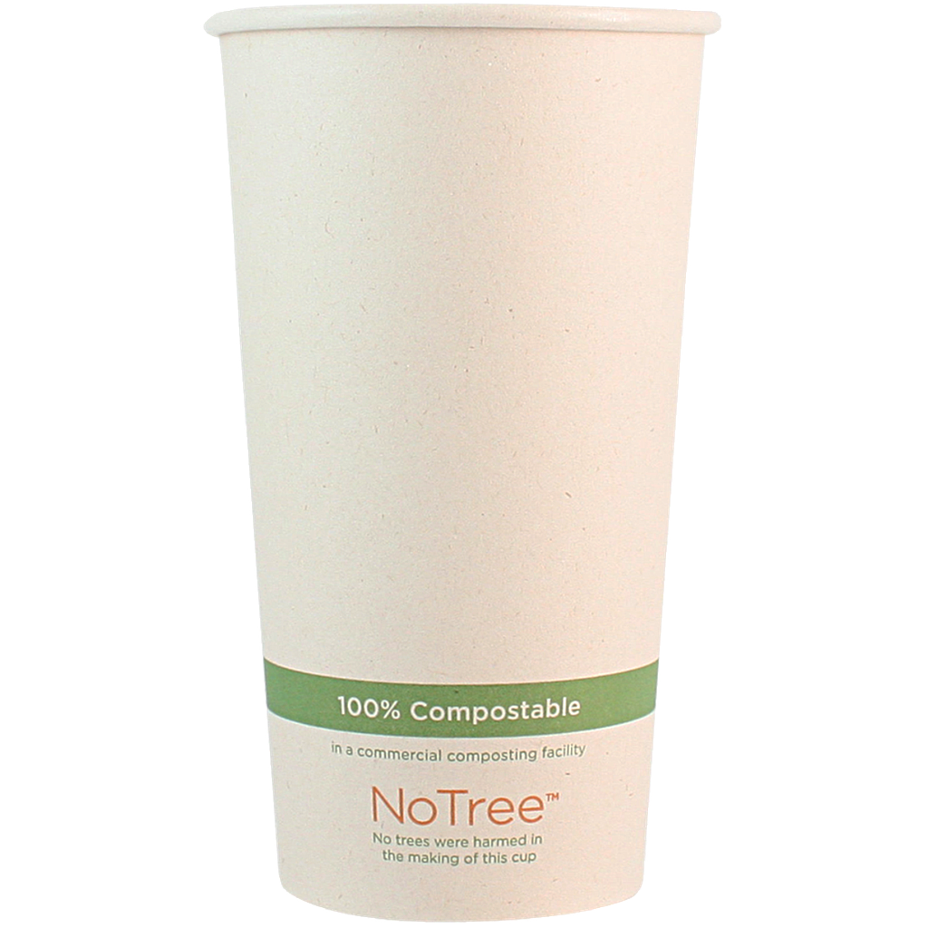 20 oz NoTree Paper Hot or Cold Cup, Compostable, 1000/cs