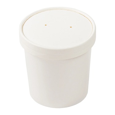 16 OZ WHITE PAPER FOOD / SOUP CONTAINER AND LID COMBO, 1/250