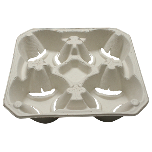 4 cup carrier, Fits 8 to 32 oz cups, Material: Molded Fiber, 300/cs