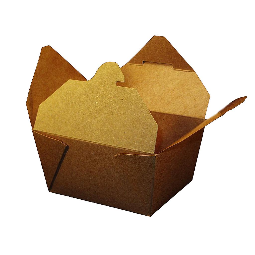 #1 Natural Fold Pak Container 4 x 3 x 2.5, 450 Per Case