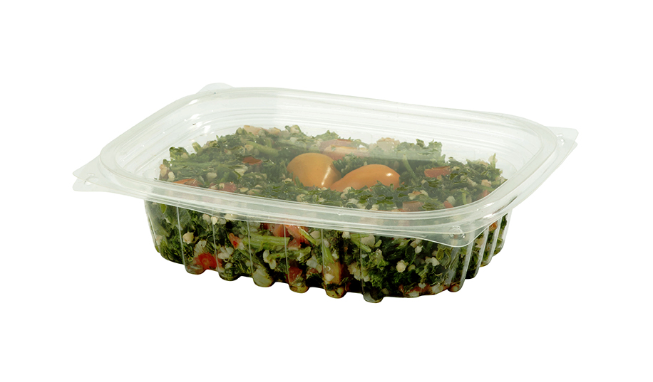 8 oz Rectangular Deli Container, Color: Clear, Material: PLA, Compostable, 900/cs - Lid 004064-01 sold separately