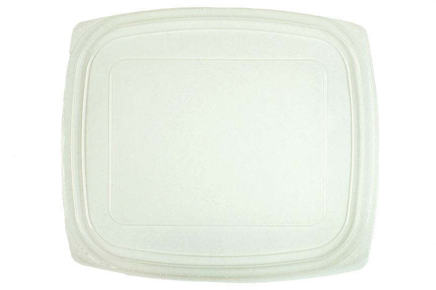 [004064-01] Lid for 8 - 16 oz Rectangular Deli Containers, Color: Clear, Material: PLA, Compostable, 900/cs