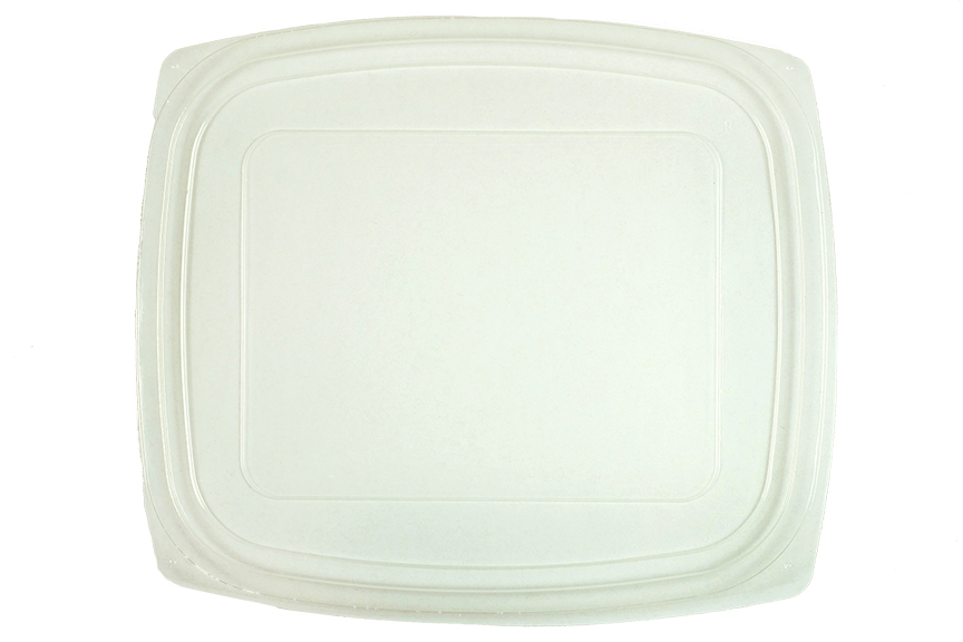 Lid for 8 - 16 oz Rectangular Deli Containers, Color: Clear, Material: PLA, Compostable, 900/cs