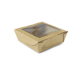 22 oz Medium window salad box, Compostable, 300/cs
