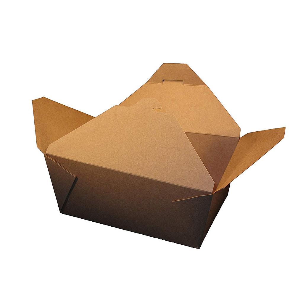 Fold Top To Go Container #4, Color: Kraft / Natural, Size: 7.75" x 5.5" x 3.5"H, 160/cs