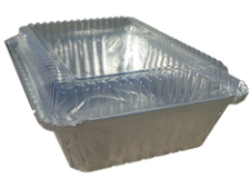 Foil Laminated Board Lid for 2.25 lb oblong, aluminium bulk pan food container, 500/cs