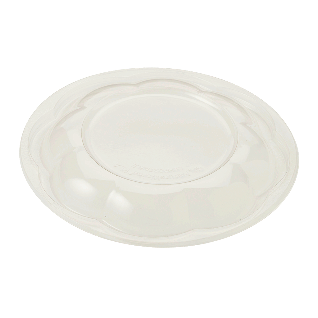 PLA dome lid for 24-48 oz Salad Bowls, Color: Clear, Compostable, 600/cs