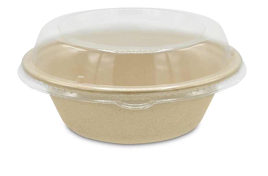 Dome Lid for Take-Out Container/Bowl, Fits 24 and 32 oz Bowls, 100% Recyclable, Material: 50% Recycled PETE, Color: Clear, Kosher Certified, 300/cs