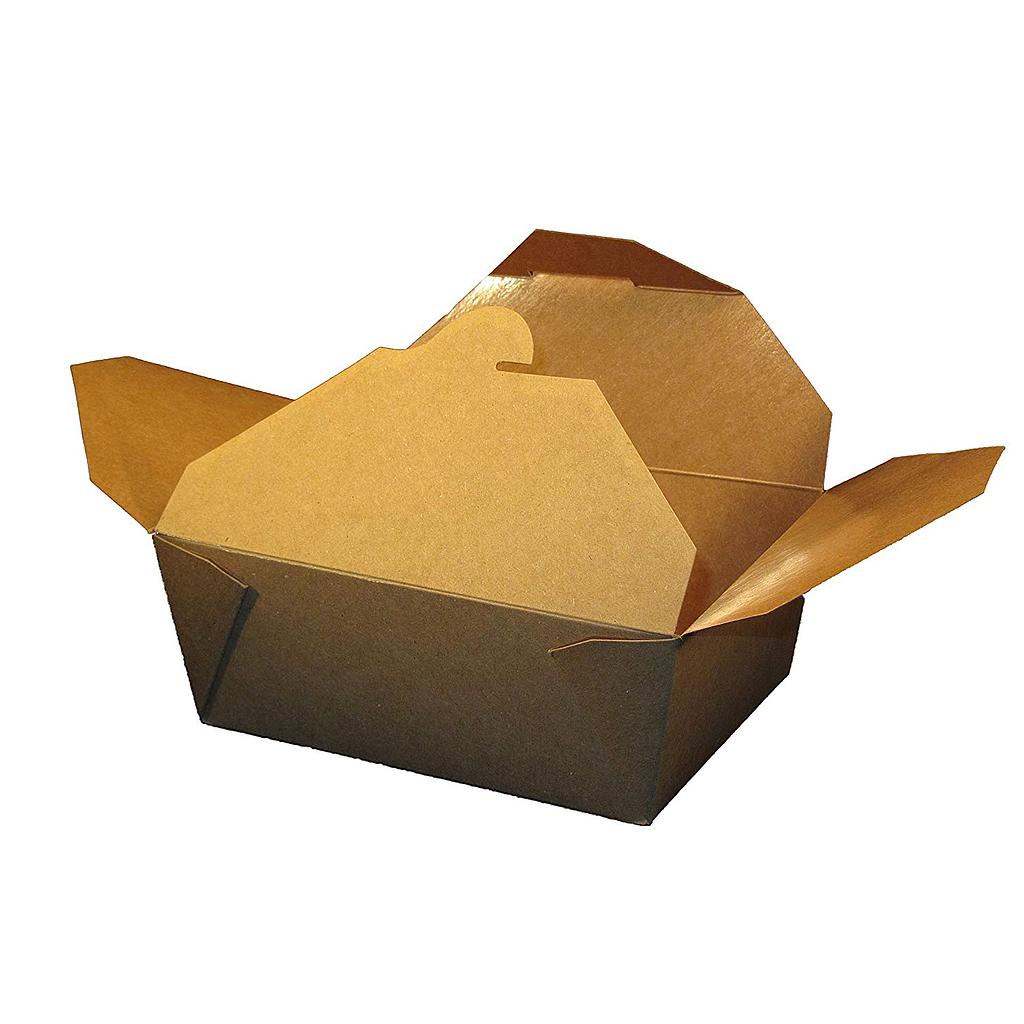 Fold Top To Go Container #8, Color: Kraft / Natural, Size: 6" x 4.75" x 2.5"H, 300/cs