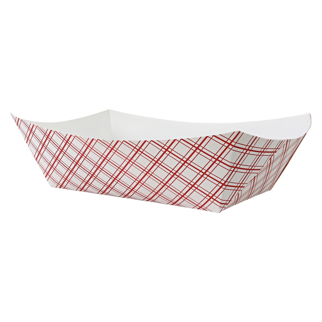 Food Tray, Capacity: 10 lb, Color: Red and White Plaid, Material: Clay Coated Paperboard, 250/cs