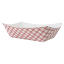 Food Tray, Capacity: 10 lb, Color: Red and White Plaid, Material: Clay Coated Paperboard, 250/cs