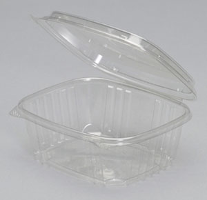 32 oz Clear Hinged Deli Container, High Dome Lid, 200 Per Case