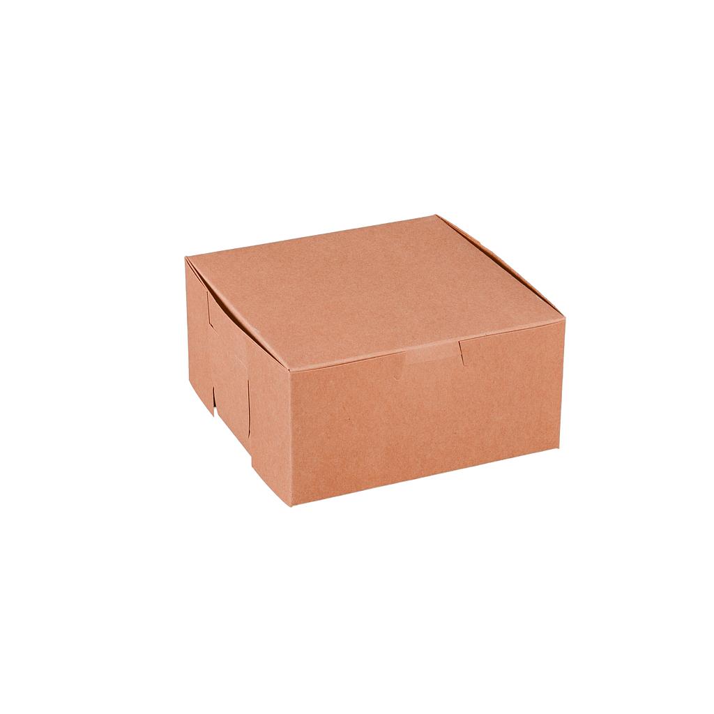 Bakery Box, Non-window lock corner box, 6"x6"x3", Recyclable and Compostable, Renewable Paper, Kraft, 250/cs, Made in USA