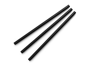 [005025-30] Cocktail straw, Length: 5.75", Diameter: 6mm, Compostable, Color: Black, Material: Paper, 4000/cs