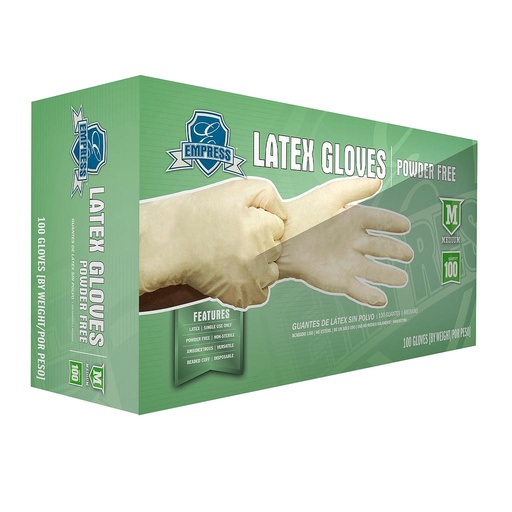 [006017-03] Latex gloves, powder free, Size: medium, Color: clear, 1000/cs
