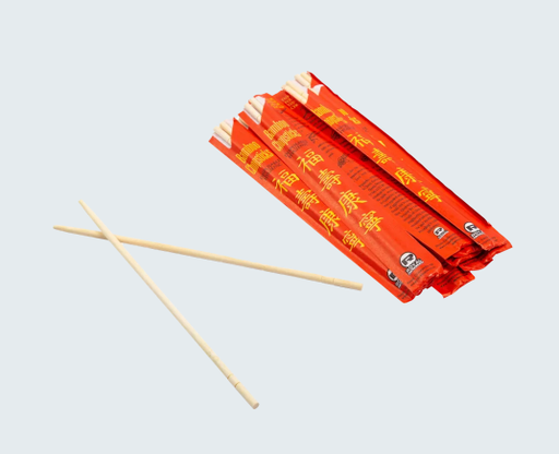 [007043-03] Chopsticks, Size: 9", Material: Bamboo, Paper Wrapped, Compostable, 1000/cs