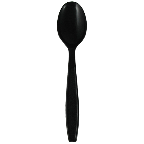 [007049-02] Plastic Tea Spoon, Extra Heavy Weight, Color: Black, 1000/Case