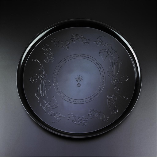 [023028-03] 18" Round Tray, Color: Black, Material: Plastic, 25 Trays/Cs