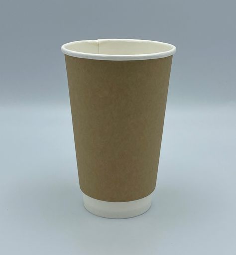 [003066-03] 16 oz Double Wall Hot Cup, Color: Kraft, Material: PE Lined Paper, 500/cs