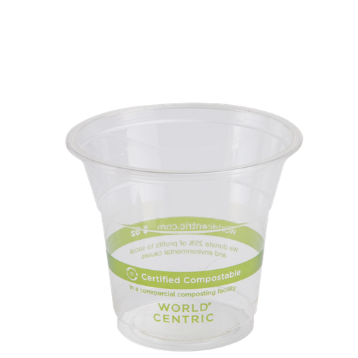 [002005-01] *SPECIAL ORDER ITEM* 5 oz Cold Cup, Color: Clear with green stripe, Material: PLA, Compostable, 2000/cs *ESTIMATED DELIVERY 6-8 WEEKS* (NOT RETURNABLE)