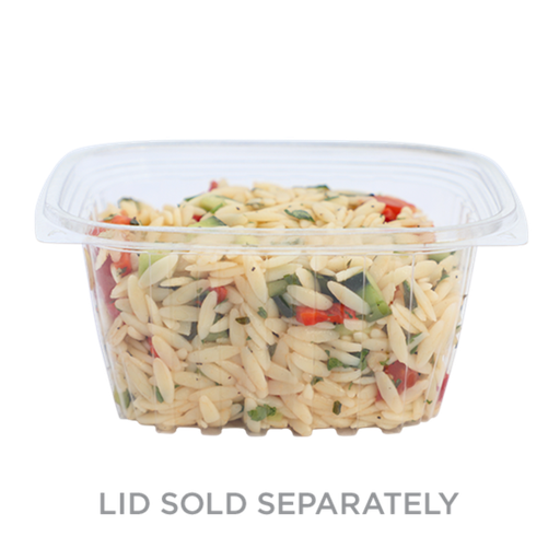 [004063-01] *SPECIAL ORDER ITEM* 16 oz Rectangular Deli Container, Color: Clear, Material: PLA, Compostable, 900/cs - Lid 004064-01 sold separately *LEAD TIME 8 to 12 WEEKS. THIS PRODUCT IS NOT RETURNABLE*