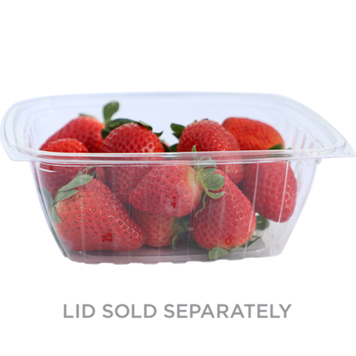 [004252-01] 32 oz Rectangular Deli Container, Color: Clear, Material: PLA, Compostable, 600/cs - Lid 004257-01 sold separately