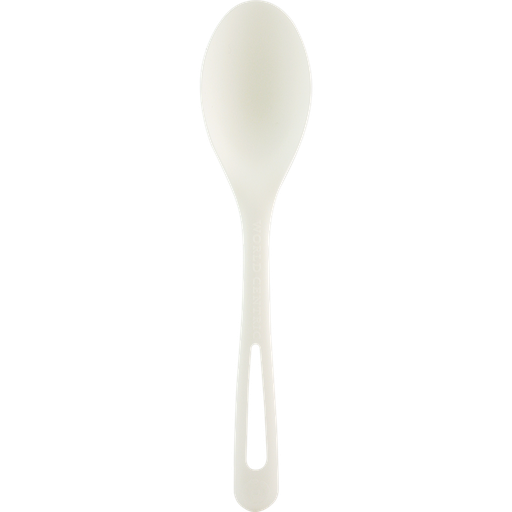 [007056-01] Spoon, Size: 6", Material: TPLA, BPI Certified Compostable, Color: White, 1000/cs