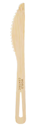 [007012-01] Wooden Knife, Size: 6.7", Material: Bamboo, Color: Natural, Compostable, 2000/cs